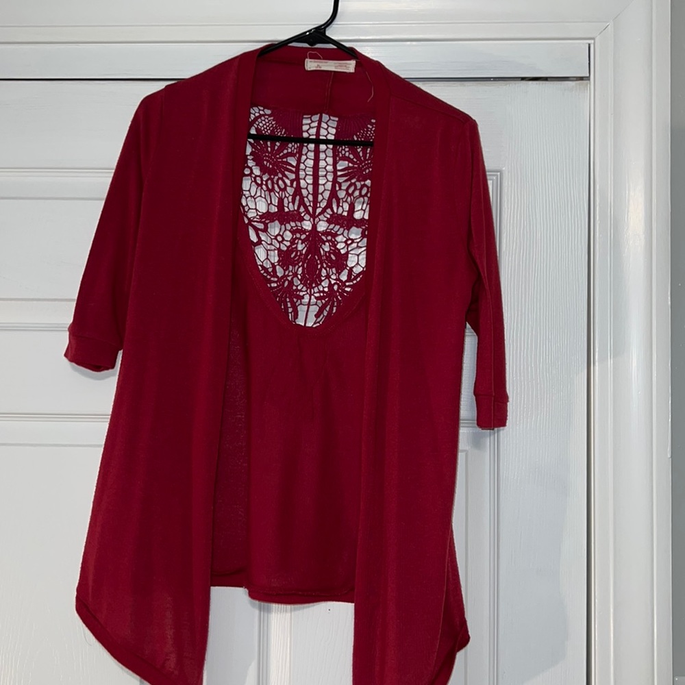 Maroon cardigan size medium